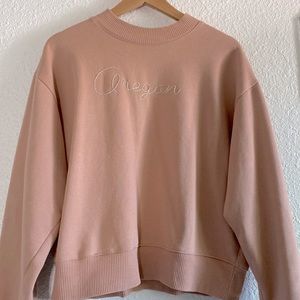 Handmade Oregon orange/ pink colored sweatshirt U of O